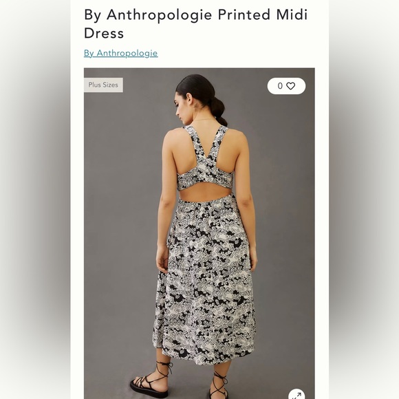 Anthropologie printed midi dress BW floral print - Picture 4 of 5